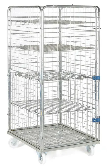 KLEC 4/4, 4-boký, 4x police, klecový vozík 1640x720x810 mm, galvanická ocel